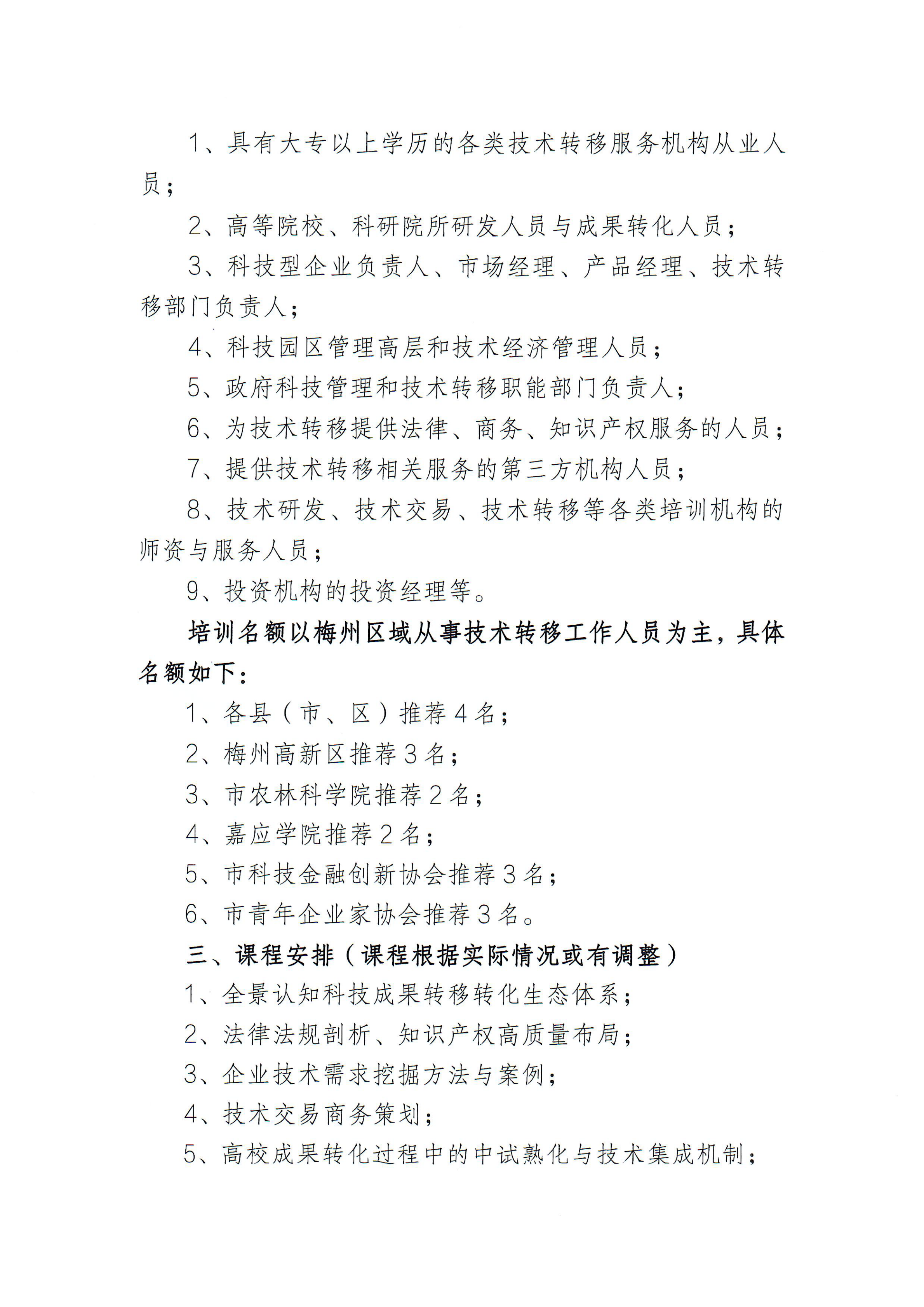 關於舉辦梅州市2023年國家技術轉移專業人員能力等級培訓的通知2_01.png